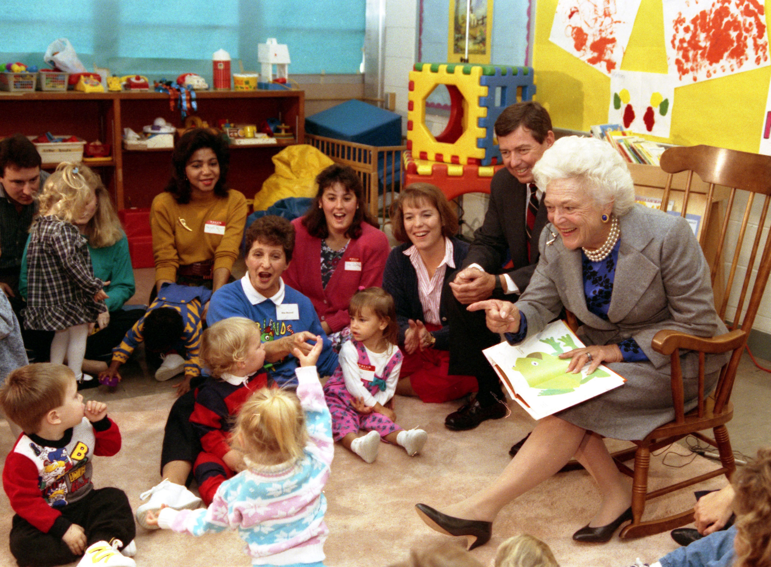 Mrs.Bush reads to students